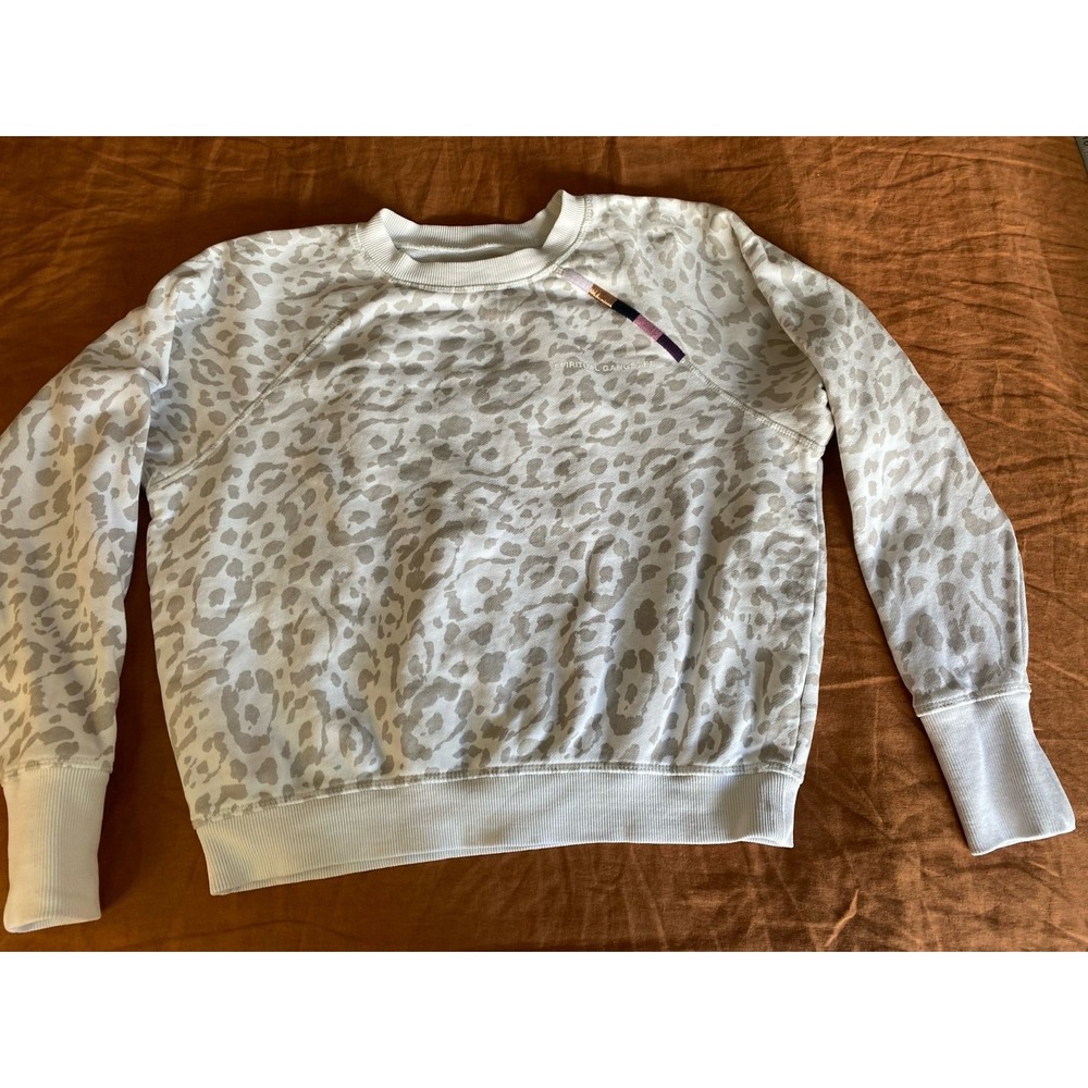 Spiritual Gangster Sweatshirt Crew Women Small Bridgett Animal Jacquard s10